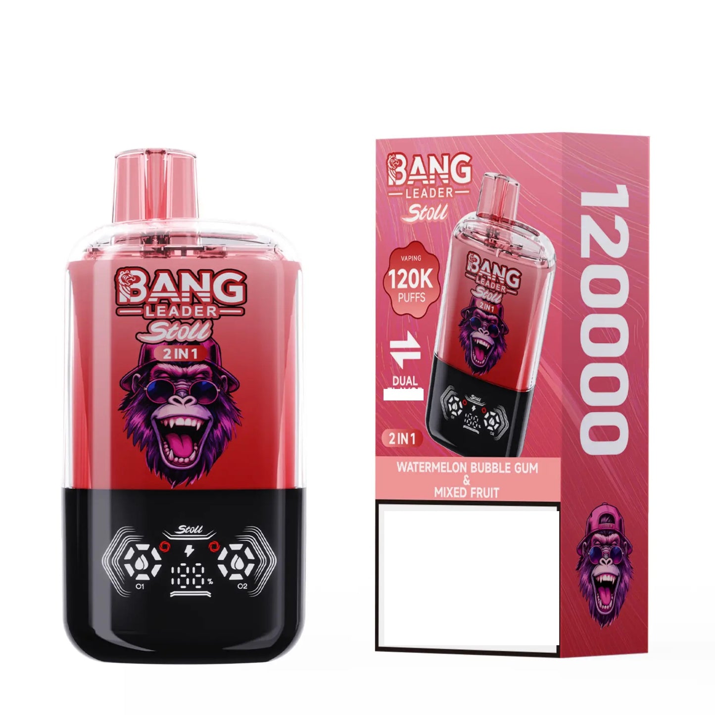 BANG LEADER STOLL 120000 Puffs Rechargeable Disposable Vape 120K Dual Taste Bulk Buy Wholesale
