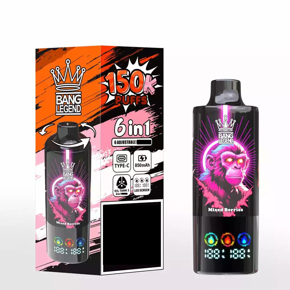 BANG LEGEND 150000 Puffs DSK064 Six Tastes Bulk Buy Rechargeable Disposable Vape