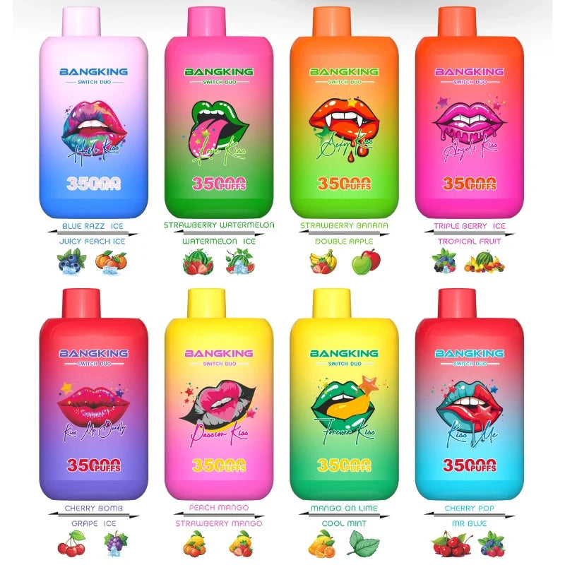 BANGKING 35000 PUFFS SWITCH DUO Bulk Sale Good Price Vape-650mAh Battery. 28ml E-liquid. Multiple Nicotine 12 Flavors