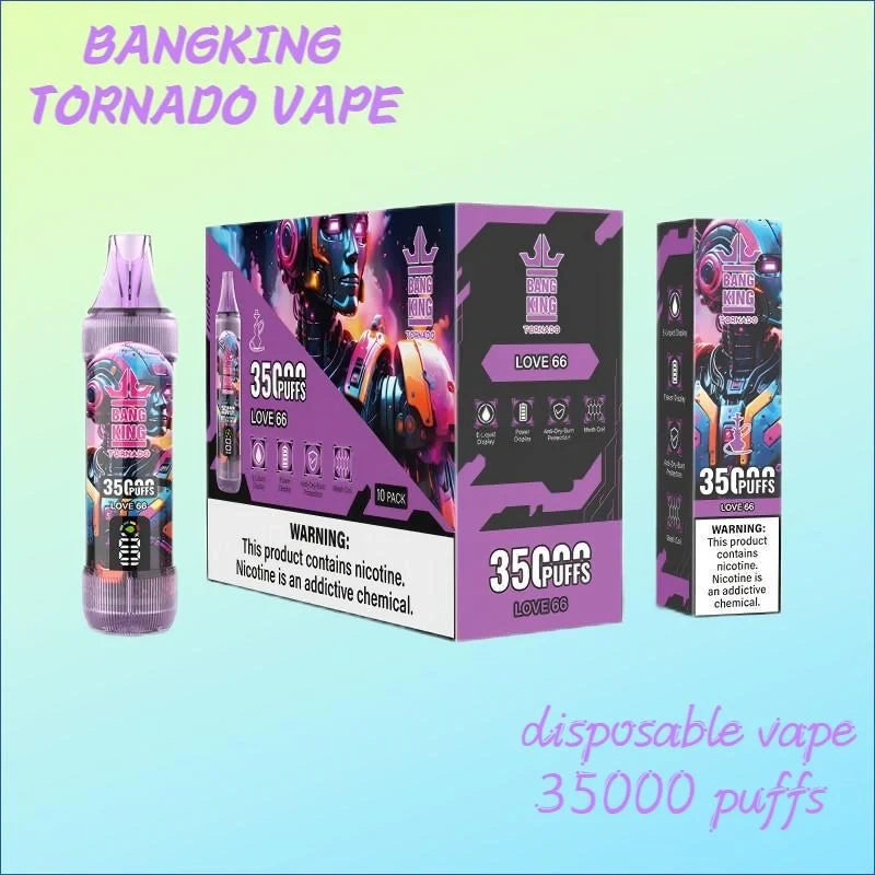 BANGKING 35000 PUFFS Bulk Sale Cheaper Disposable Tornado Vape-1000mAh Battery. 23ml E-liquid. Multiple Nicotine 10 Flavors