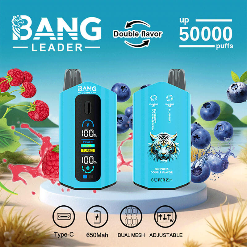 Bang Leader 50000 Disposable Vape - 50K Puffs. 36mBang Leader 50000 Puffs Disposable Vape (0% to 5% Nicotine) – Dual Pods(20mL+20mL) Unmatched Performance 650mAh battery 12 Flavors &nbsp;l E-Liquid (0-5% Nicotine) 36mL650mAh 12 Flavors
