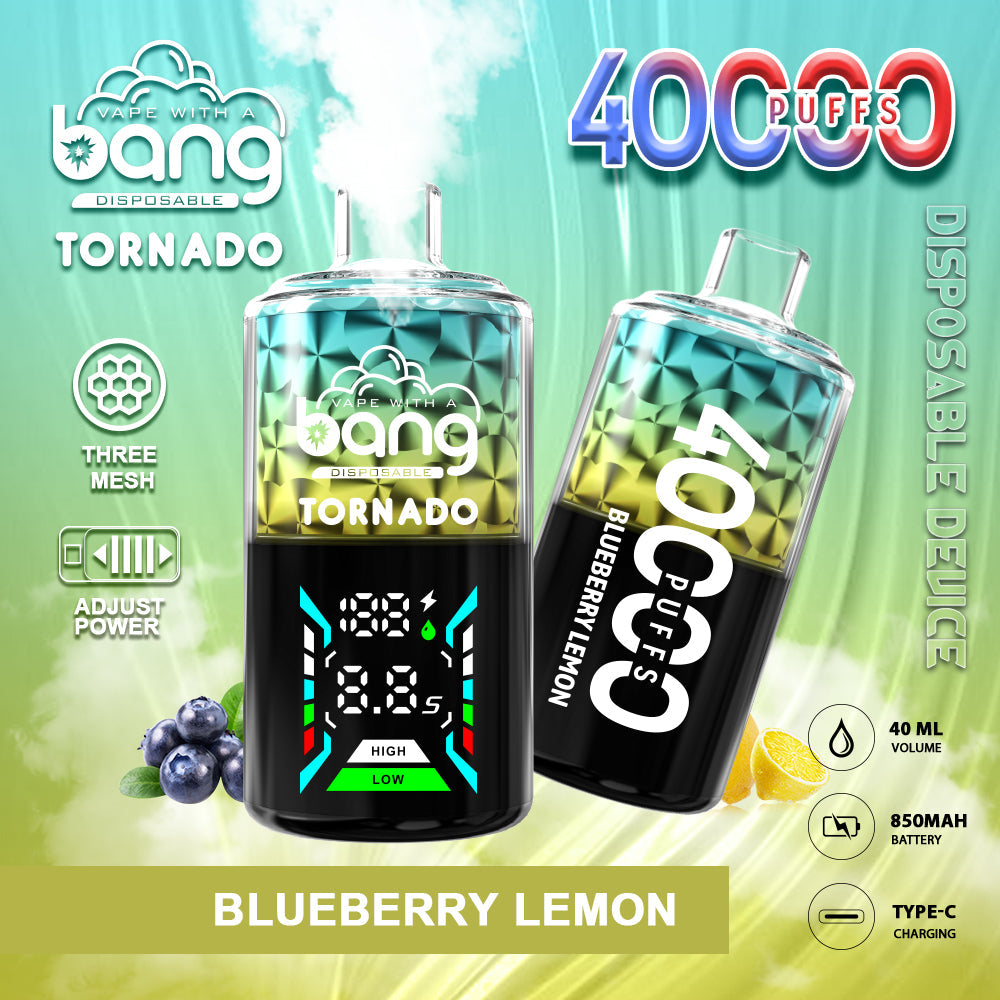 Bang Tornado 40000 Puffs Disposable Vape – 850mAh Battery, 40ml E-liquid, Multiple Nicotine 12 Flavors