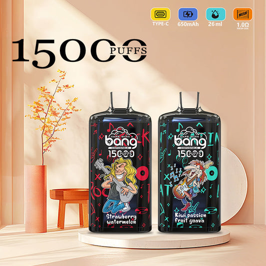 Bang 15000 Puffs Vape 25K Einweg-Vape-Pen E-Zigarette vorgefüllt 26ml 650mAh Einweg-Vape 12 Geschmacksrichtungen 