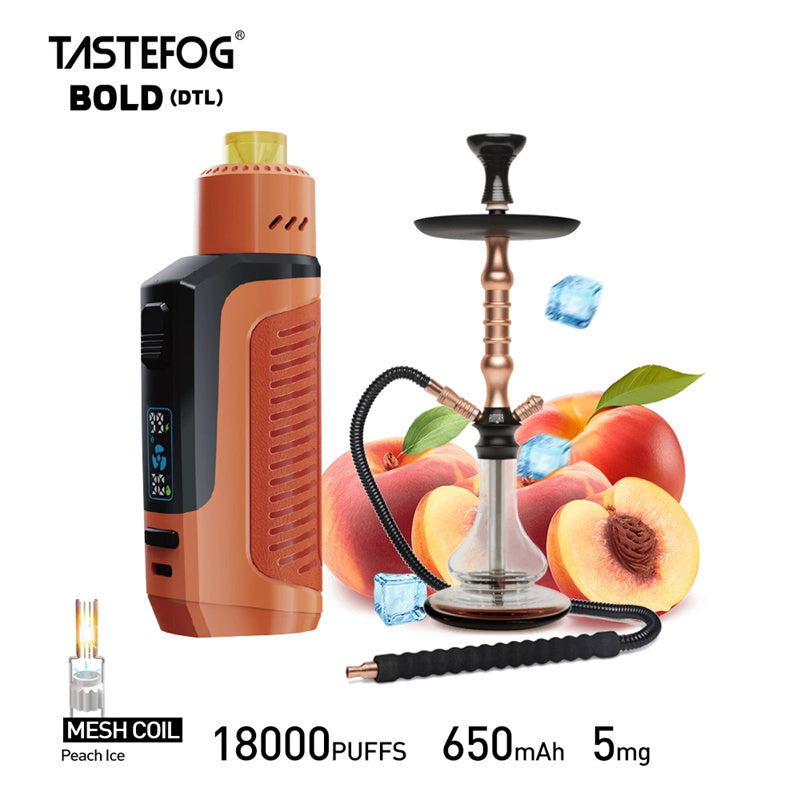 2024 NEW Dtl Disposable Vape Vaporizer 18000 Puffs Tastefog Bold with Big Cloud Adjustable Wattage