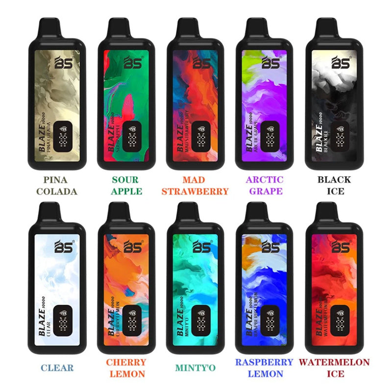 BS Smart Display Screen 1.0 Ohm Mesh Coil 12ml E Liquid Vaporizer Cigarette 10000 Puffs Electronic Cigarette Nic 2% 3% 5%