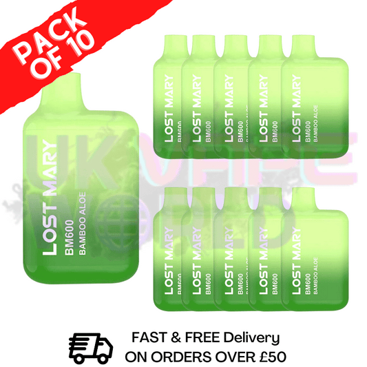 Bamboo Aloe (NEU) Lost Mary 600 Puff Bars 10er-Packung BM600 Einweg