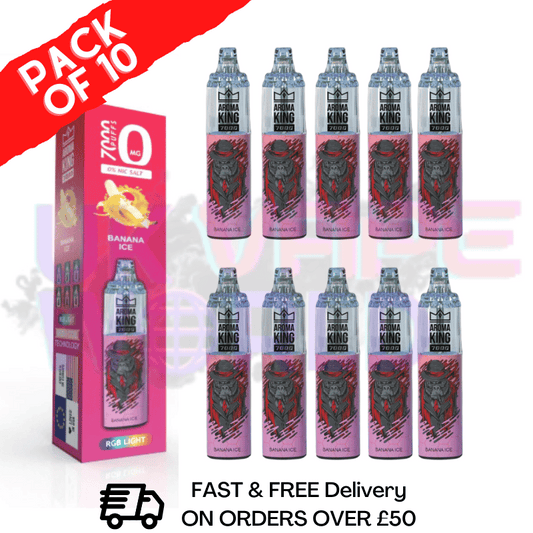 Banana ICE - AROMA KING 7000 Puffs (0 mg) 10er-Packung