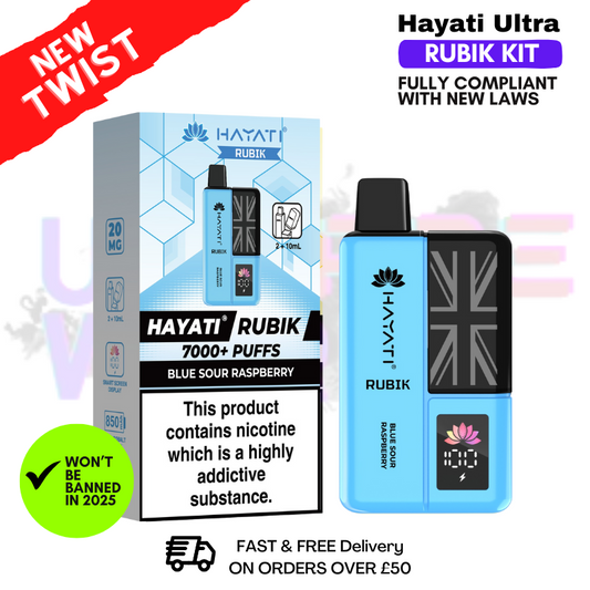 Blue Sour Raspberry Hayati Rubik 7000 Puff 7K Bar