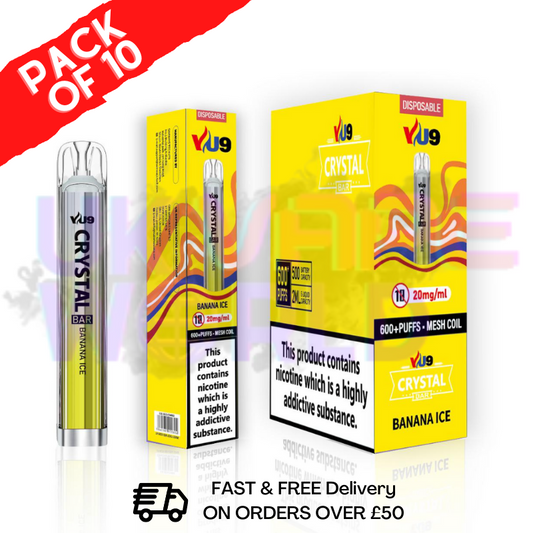 Banana ICE - Crystal Bar Puffs 600 VU9 Schachtel mit 10 Stück