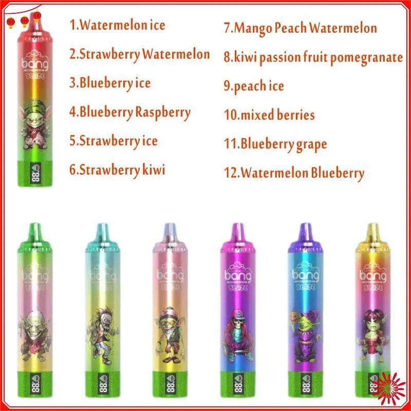 Bang 20k Puff Disposable Electronic Cigarette Bang Blaze 20000 Puffs With Smart Screen Display-1000mAh Battery. 26ml E-liquid. Multiple Nicotine 12 Flavors