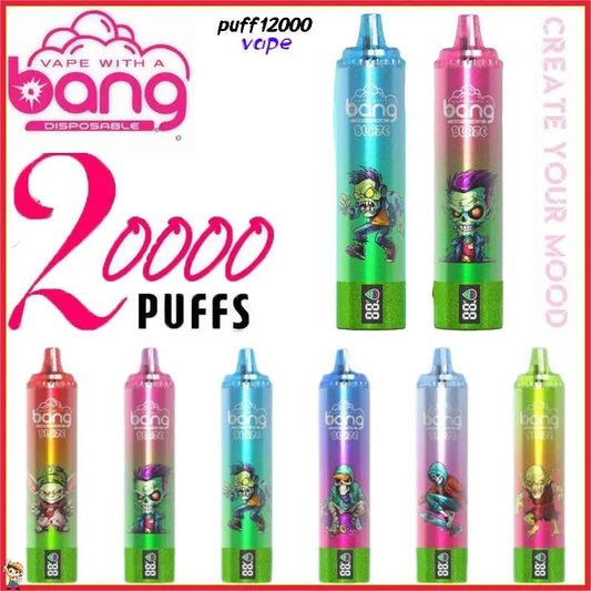 Bang 20k Puff Disposable Electronic Cigarette Bang Blaze 20000 Puffs With Smart Screen Display-1000mAh Battery. 26ml E-liquid. Multiple Nicotine 12 Flavors