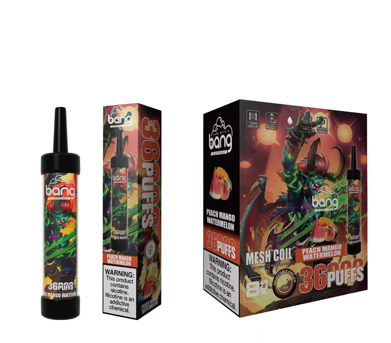 Bang 36000 Puff Dtl Disposable Vapes E Cigarettes Sub Ohm Mesh Coil 40ml 36k Puff-650mAh Battery. 40ml E-liquid. Multiple Nicotine 12 Flavors