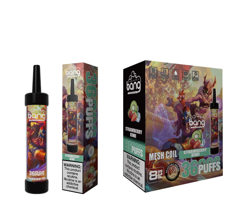 Bang 36000 Puffs Disposable Vape -650mAh Battery. 40ml E-liquid. Multiple Nicotine 12 Flavors