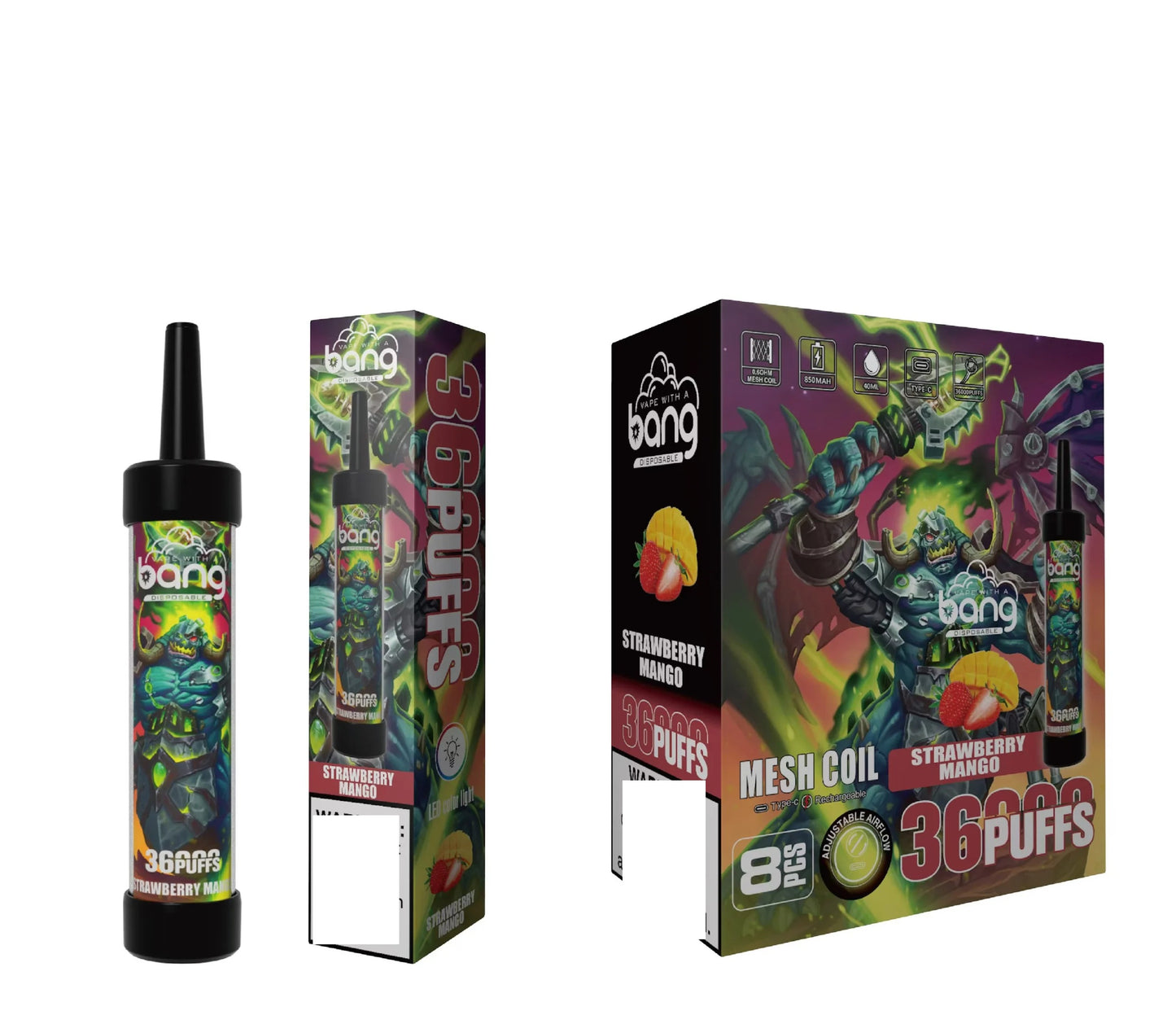 BANG 36000 Puffs LED Color Light Bulk Buy Rechargeable Disposable Vapes Wholesale