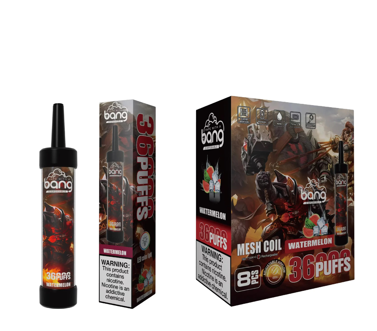 BANG 36000 Puffs LED Color Light Bulk Buy Rechargeable Disposable Vapes Wholesale