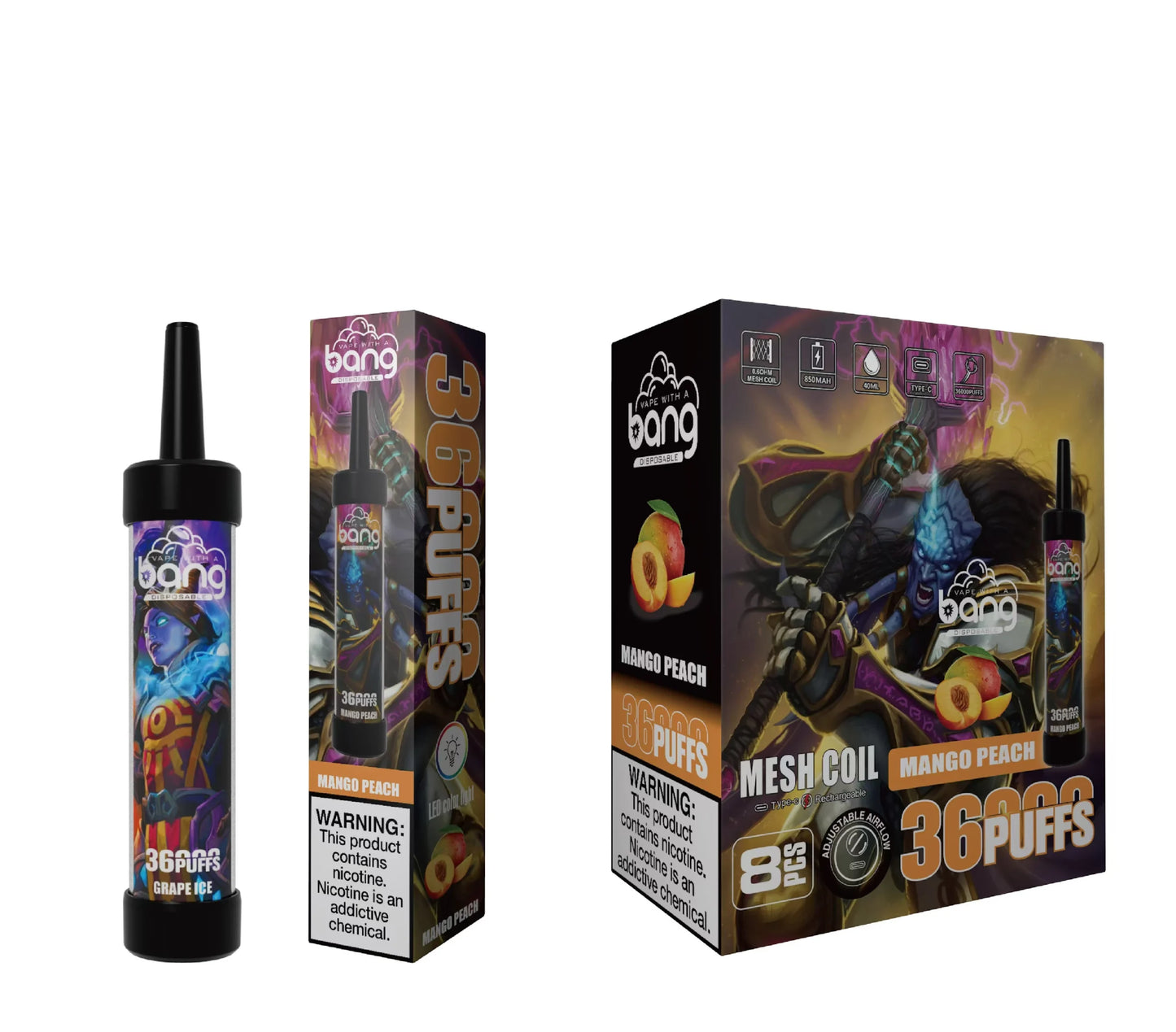 BANG 36000 Puffs LED Color Light Bulk Buy Rechargeable Disposable Vapes Wholesale