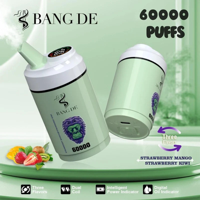 Bang DE 60K 3 in 1 Flavors Hot-Selling Model Wholesale Deal-850mAh battery. 60ml E-liquid. Multiple Nicotine 12 Flavors
