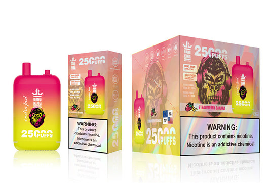 Bang King 25000 Puffs - (23ml+23ml )e-liquid Dual Tank (0% to 5% Nicotine) 650mAh Battery 12 Flavors