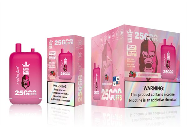 Bang King 25000 Puffs - (23ml+23ml )e-liquid Dual Tank (0% to 5% Nicotine) 650mAh Battery 12 Flavors