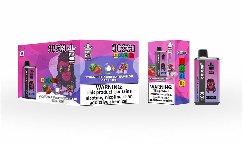 Bang King 30000 Puff Disposable E-Cigarette Vape Double Flavor Digital Display Bang 30k Puff Vaper-550mAh Battery. 36ml E-liquid. Multiple Nicotine 12 Flavors