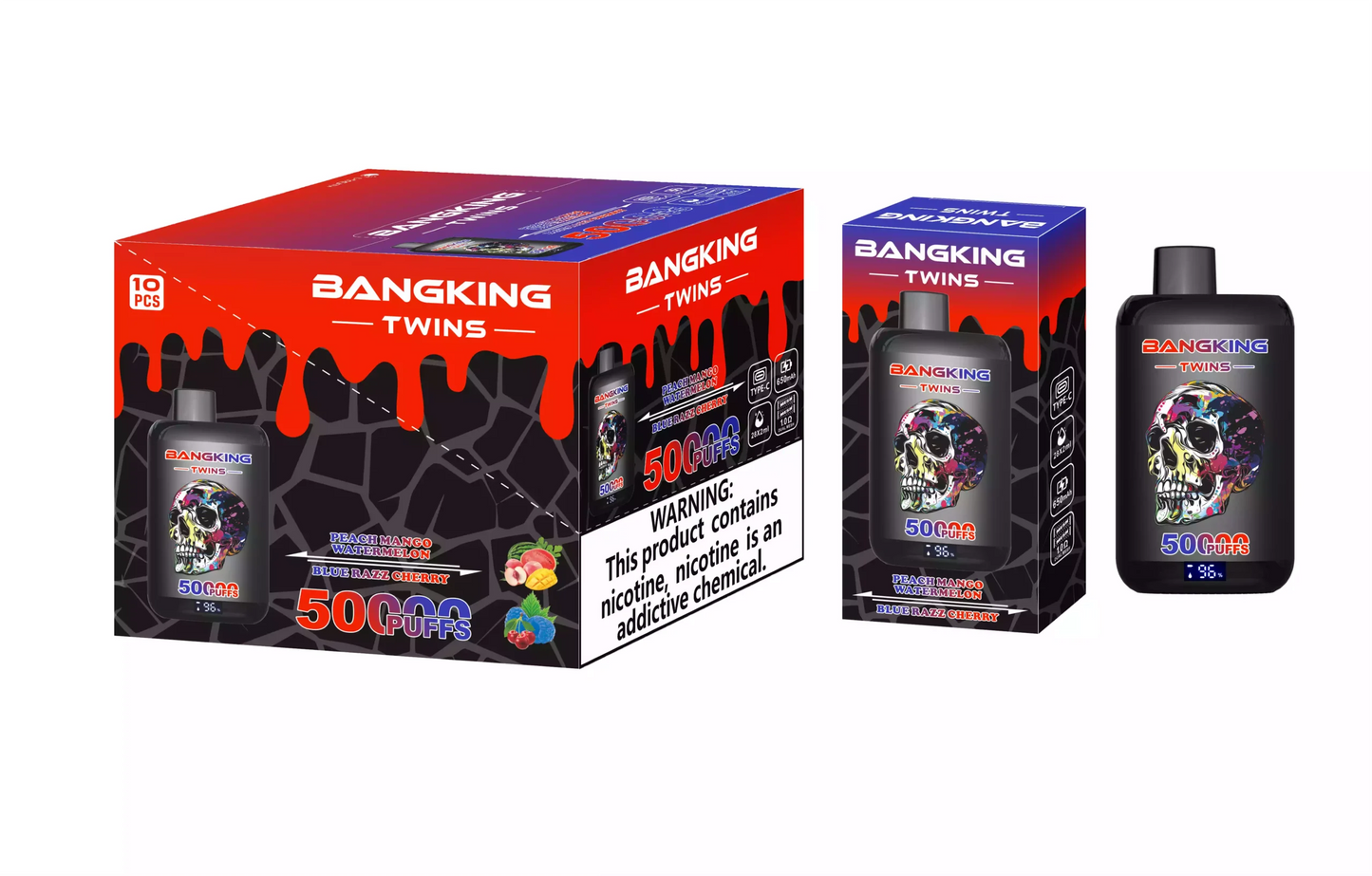 BANG KING TWINS 50000 Puffs DSK054 Bulk Buy Rechargeable Disposable Vapes Wholesale