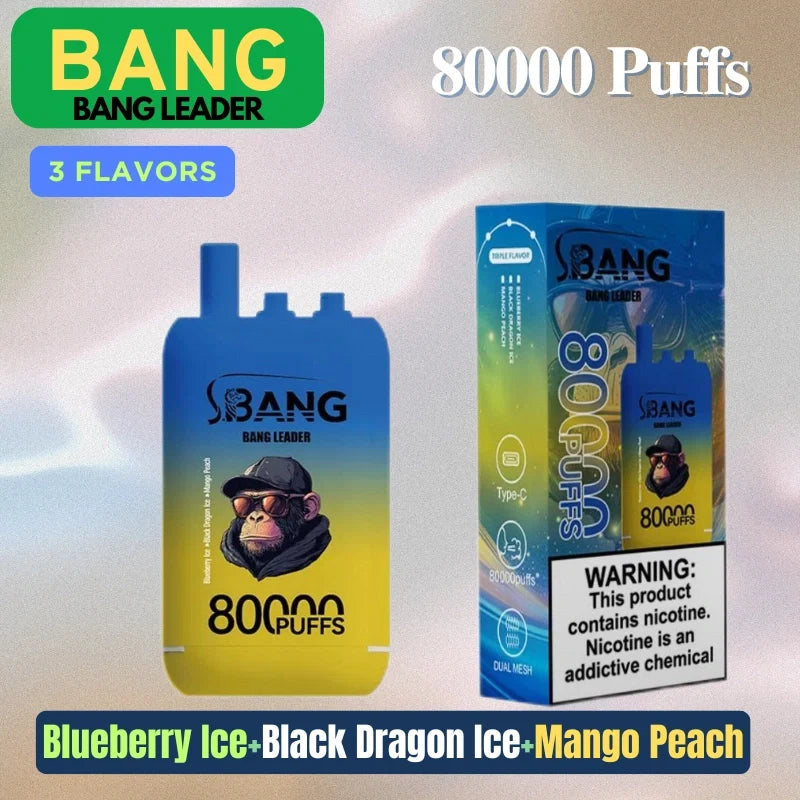 Bang leader 80000 Puffs Triple Flavors Disposable Price Super Sale-850mAh Battery. Multiple Nicotine 12 Flavors