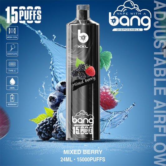 Bang SHISHA 15000 Puffs Disposable Vape – 600mAh Battery. 23ml Capacity. 20 Flavors