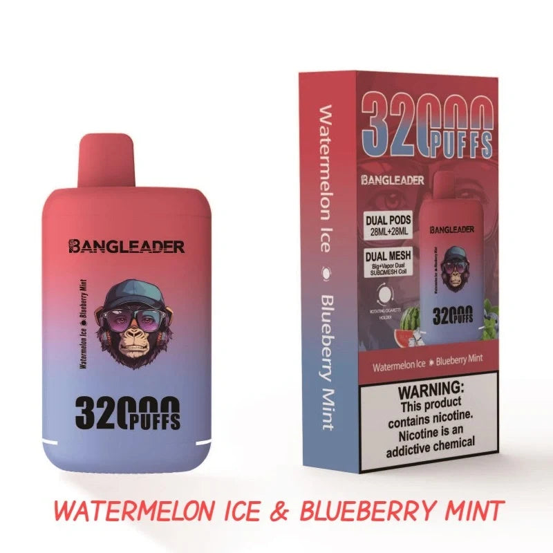 BANGLEADER 32000 PUFFS DUAL FLAVORS Vape Good Sale Discount Price-650mAh Battery. 28ml E-liquid. Multiple Nicotine 12 Flavors