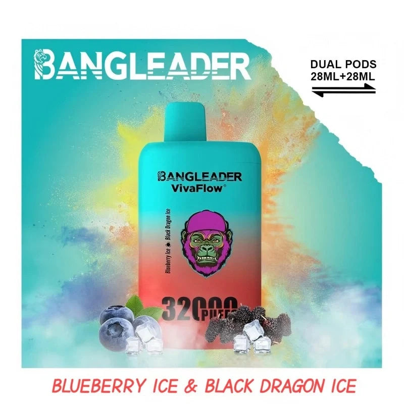 BANGLEADER 32000 PUFFS DUAL FLAVORS Vape Good Sale Discount Price-650mAh Battery. 28ml E-liquid. Multiple Nicotine 12 Flavors
