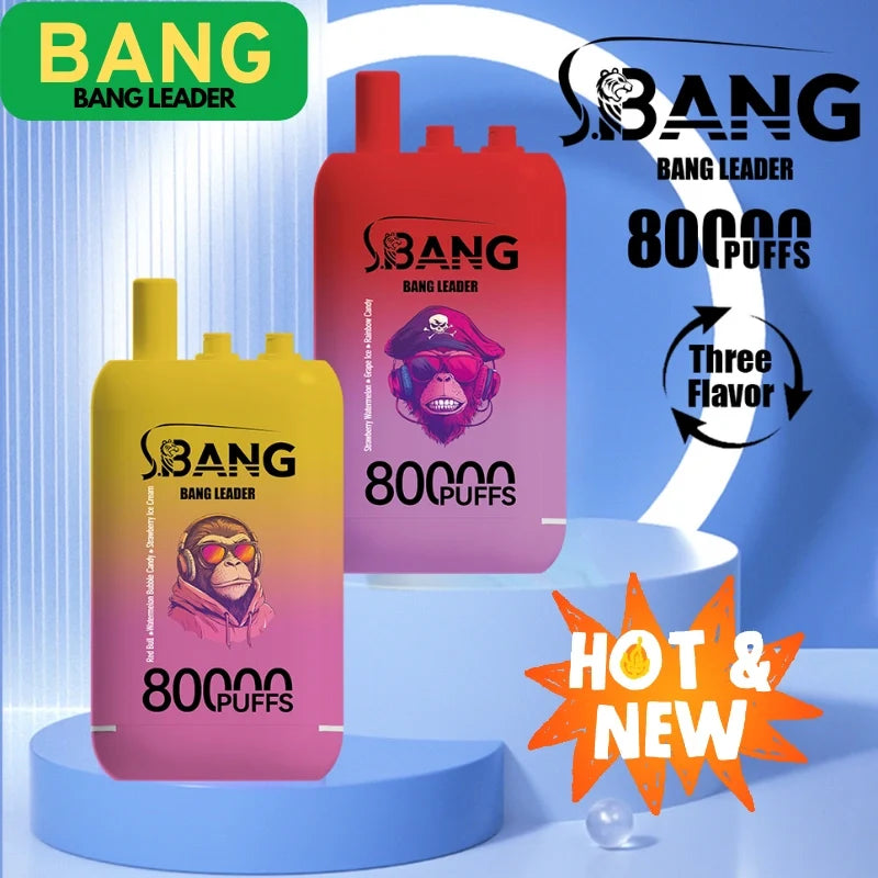 Bang leader 80000 Puffs Triple Flavors Disposable Price Super Sale-850mAh Battery. Multiple Nicotine 12 Flavors