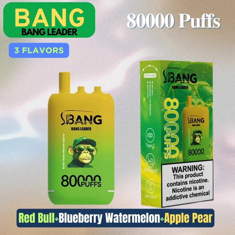 Bang leader 80000 Puffs Triple Flavors Disposable Price Super Sale-850mAh Battery. Multiple Nicotine 12 Flavors