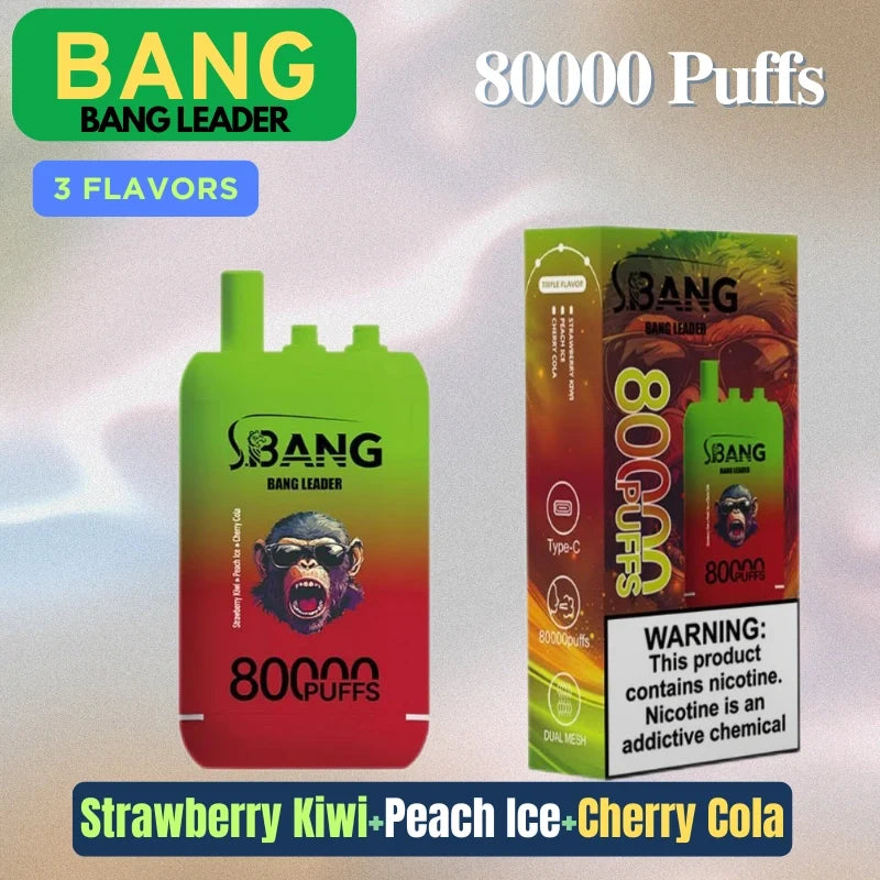 Bang leader 80000 Puffs Triple Flavors Disposable Price Super Sale-850mAh Battery. Multiple Nicotine 12 Flavors