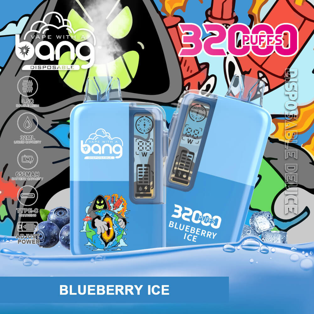 Bang 32000 PUFF Disposable Vape In Sales-850mAh Battery. 36ml E-liquid. Multiple Nicotine 12 Flavors