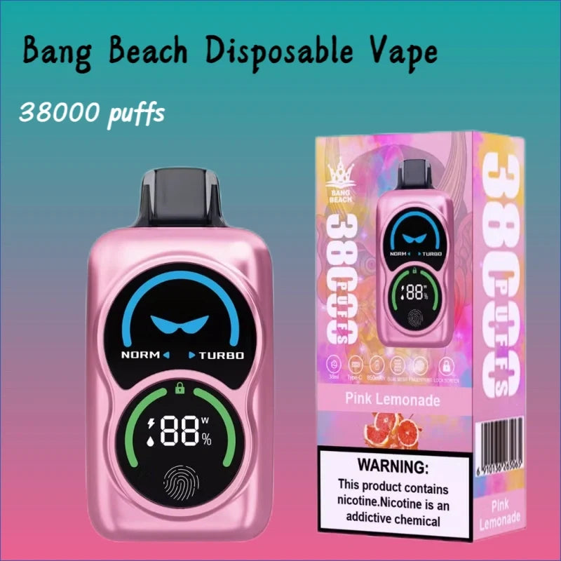 Bang Beach 38000 Diposable Vape Discount Price Good Sale Vape-850mAh Battery. 38ml E-liquid. Multiple Nicotine 12 Flavors
