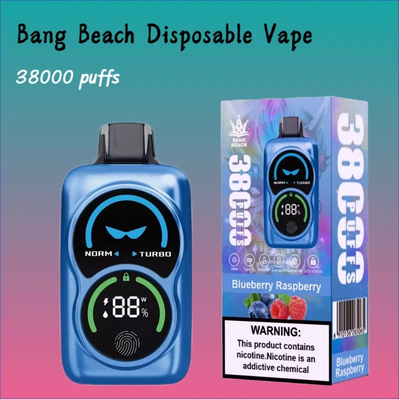 Bang Beach 38000 Diposable Vape Discount Price Good Sale Vape-850mAh Battery. 38ml E-liquid. Multiple Nicotine 12 Flavors