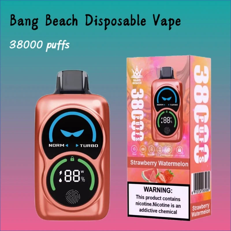 Bang Beach 38000 Diposable Vape Discount Price Good Sale Vape-850mAh Battery. 38ml E-liquid. Multiple Nicotine 12 Flavors