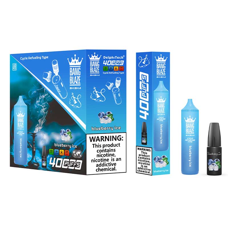 Bang Blaze 40000 Puffs Disposable Vape(0% to 5% Nicotine) - 40ml E-Liquid. 1000mAh Battery 12 Flavors