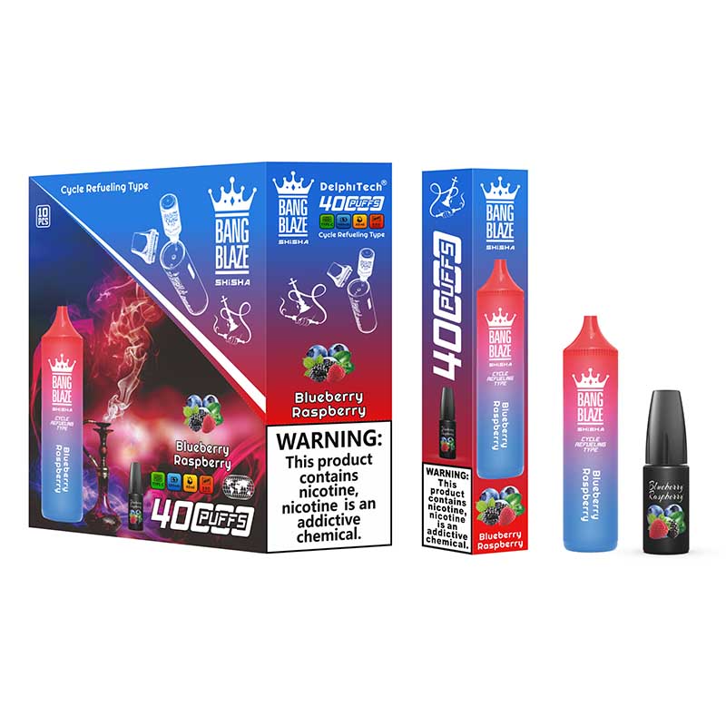 Bang Blaze 40000 Puffs Disposable Vape(0% to 5% Nicotine) - 40ml E-Liquid. 1000mAh Battery 12 Flavors
