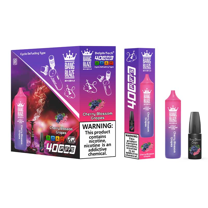 Bang Blaze 40000 Puffs Disposable Vape(0% to 5% Nicotine) - 40ml E-Liquid. 1000mAh Battery 12 Flavors