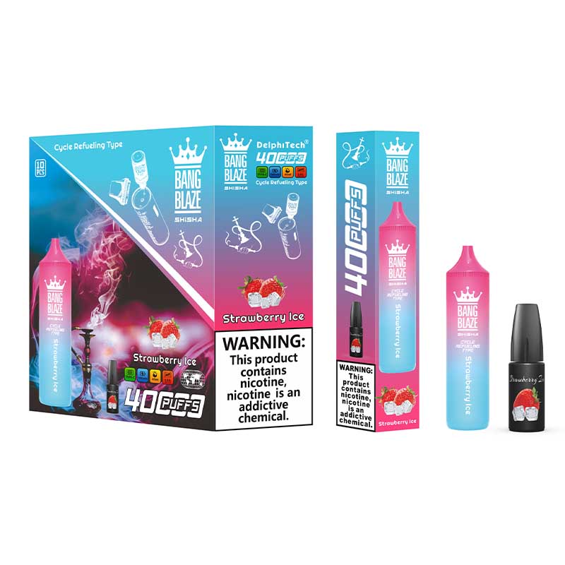 Bang Blaze 40000 Puffs Disposable Vape(0% to 5% Nicotine) - 40ml E-Liquid. 1000mAh Battery 12 Flavors