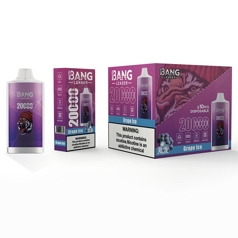 Bang Leader 20000 Puffs Disposable Vape - 28ml E-Liquid. 650mAh Battery.Summer  12 Flavors。