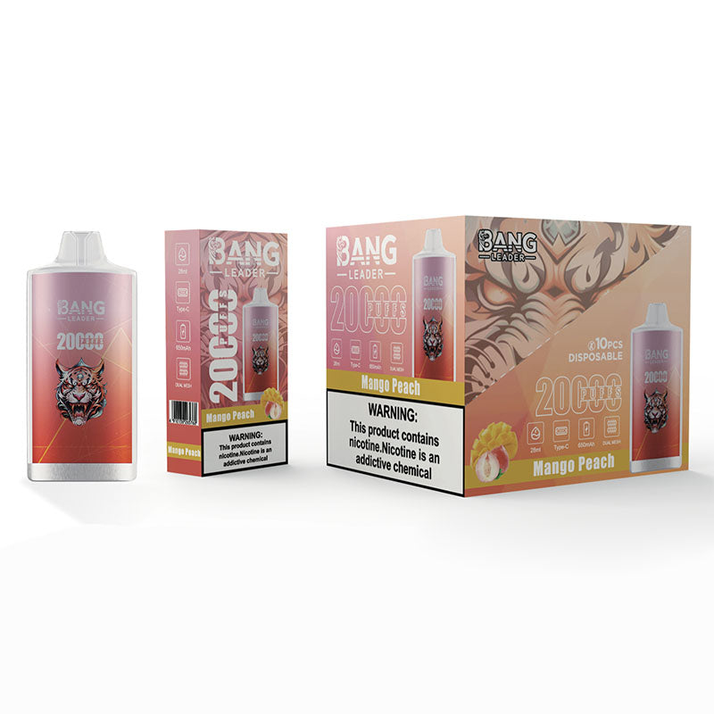 Bang Leader 20000 Puffs Disposable Vape – 650mAh Battery. 28mL E-Liquid. 0% to 5% Nicotine Options 12 Flavors