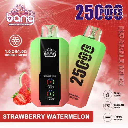 Bang 25000 Puffs LCD Screen Vape Dual Bang 25000 Puffs Vape 25K Disposable Vape Pen E Cigarette Prefilled 30ml 650mAh Disposable Vape 12 Flavors