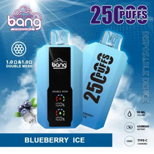 Bang 25000 Puffs LCD Screen Vape Dual Bang 25000 Puffs Vape 25K Disposable Vape Pen E Cigarette Prefilled 30ml 650mAh Disposable Vape 12 Flavors