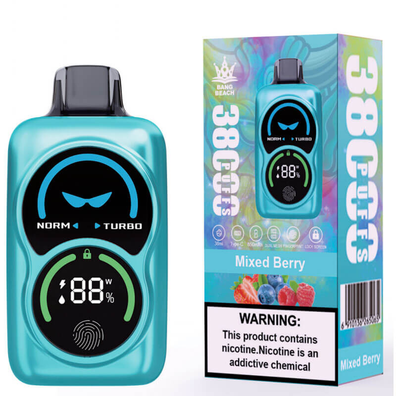 Bang Beach 38000 Puffs Vape - 38ml 850mAh E-liquid. 0%-5% Nicotine. 12 Flavors