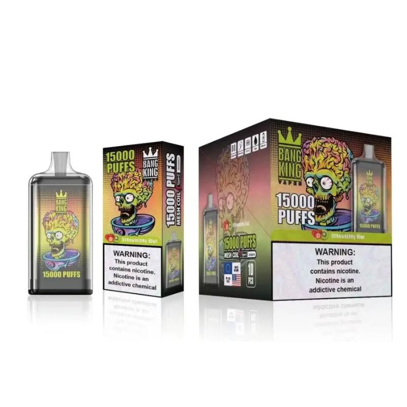 Bang King 15000 Puffs Disposable Vape Wholesale-850mAh Battery. 40ml E-liquid. Multiple Nicotine 12 Flavors