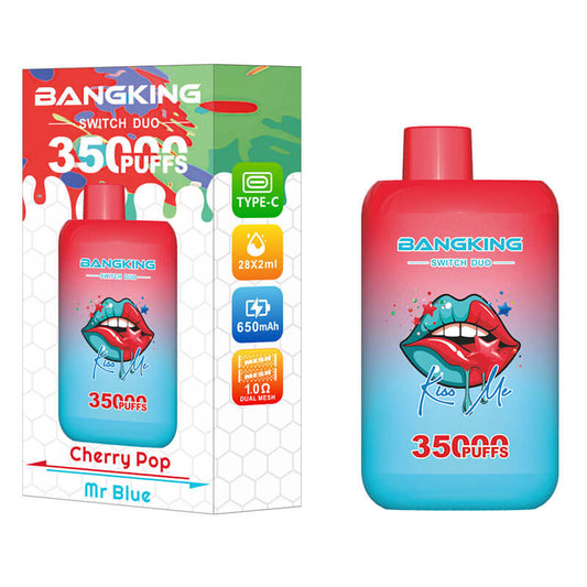 Bang King 35000 Puffs Disposable Vape(0% to 5% Nicotine) - 36ml E-Liquid, 650mAh Battery Summer 12 Flavors