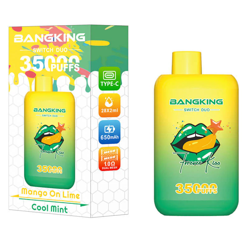 Bang King 35000 Puffs Disposable Vape(0% to 5% Nicotine) - 36ml E-Liquid. 650mAh Battery Summer 12 Flavors