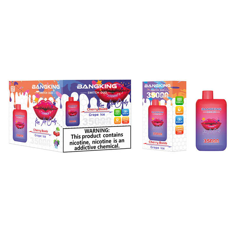 Bang King 35000 Puffs Disposable Vape(0% to 5% Nicotine) - 36ml E-Liquid, 650mAh Battery Summer 12 Flavors