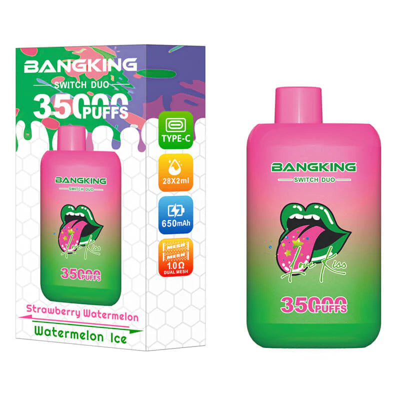 Bang King 35000 Puffs Disposable Vape(0% to 5% Nicotine) - 36ml E-Liquid. 650mAh Battery Summer 12 Flavors